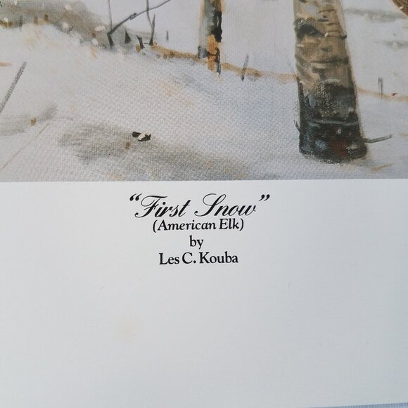 Les Kouba First Snow SIGNED Print 11X14" Elk Limited Edition Original Folder - Picture 5 of 16
